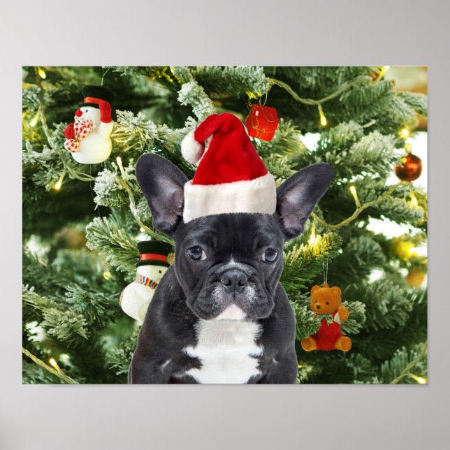 Affiche French Bulldog Arbre de Noël Ornements Snowman (Devant)