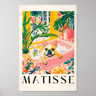 Affiche French Bulldog Dans La Baignoire, Amusante Salle D
