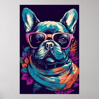 Affiche French Bulldog Funny Art Pop Moderne