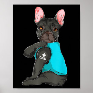 Affiche French Bulldog I Love Papa Tattoo Apparel, Chien P