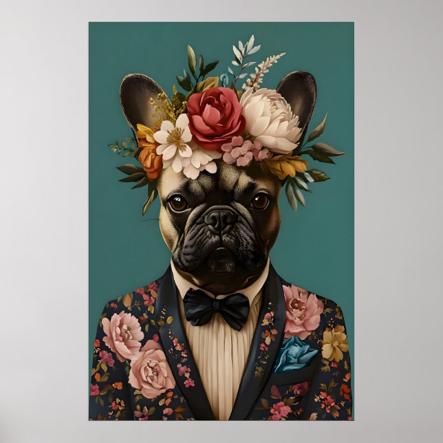 Affiche French Bulldog In Suit Poster, French Bulldog (Devant)