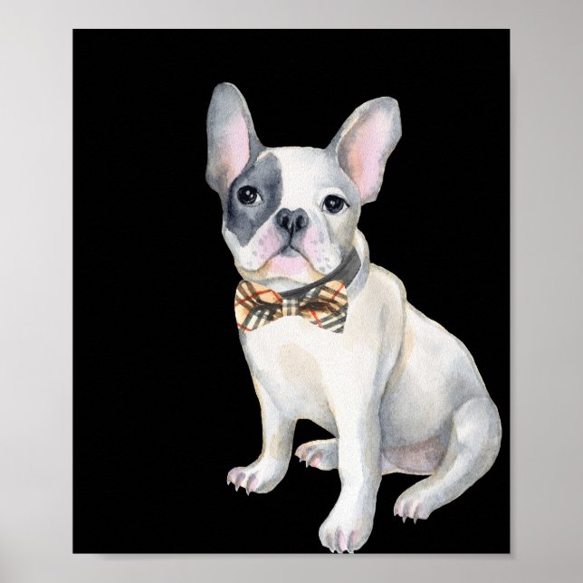 Affiche French Bulldog plaid-cravate Chiens en France (Devant)