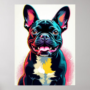 Affiche French Bulldog Pop Art- Bold Retro Comic Style