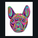 Affiche French Bulldog Tête Française Pop style art<br><div class="desc">French Bulldog Tête Française Pop style art</div>