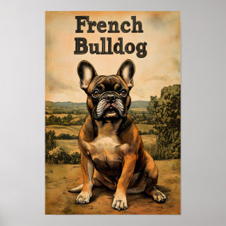 Affiche French Bulldog Vintage Art