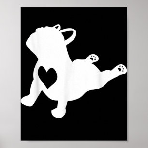 Affiche French Bulldog Yoga Pose Amour Coeur Cadeau