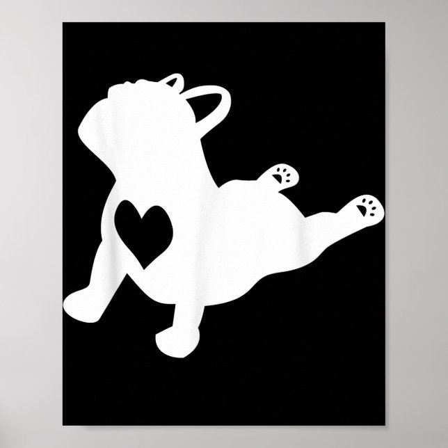 Affiche French Bulldog Yoga Pose Amour Coeur Cadeau (Devant)
