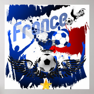 Affiche French Grunge France Football Cadeaux
