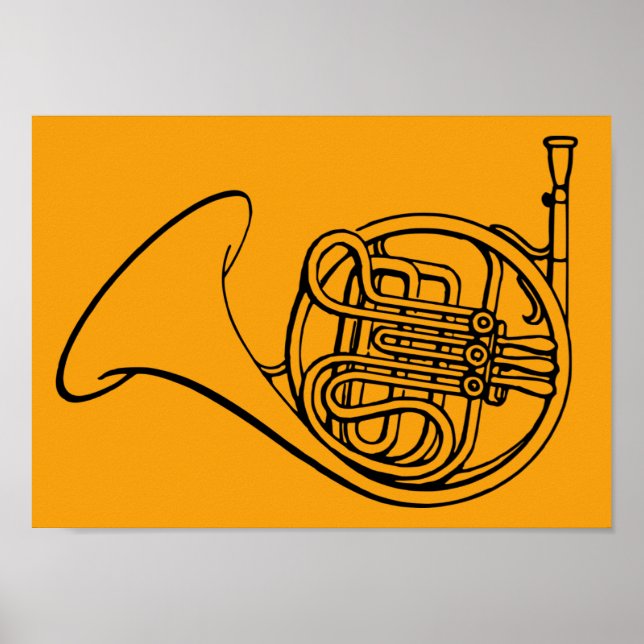 Affiche French Horn musique de groupe en laiton (Devant)