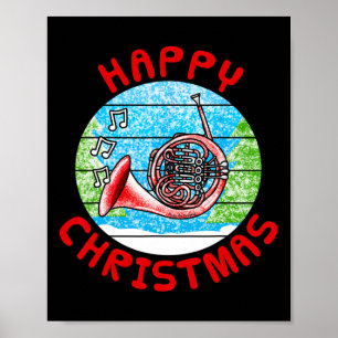 Affiche French Hornist Christmas Hornist Br Musicien Musiq