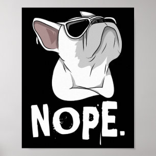 Affiche Frenchie Bouledogue Français Blanc