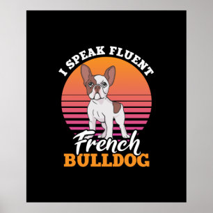 Affiche frenchie clos cadeau je parle couramment français