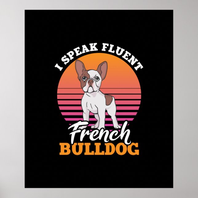 Affiche frenchie clos cadeau je parle couramment français  (Devant)