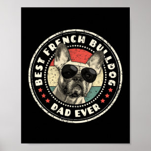 Affiche Frenchie Dad Jour Rétro Français Bulldog Lover Pro