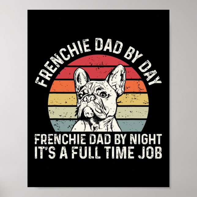 Affiche Frenchie Dog Citation Pour Votre Père Français (Devant)