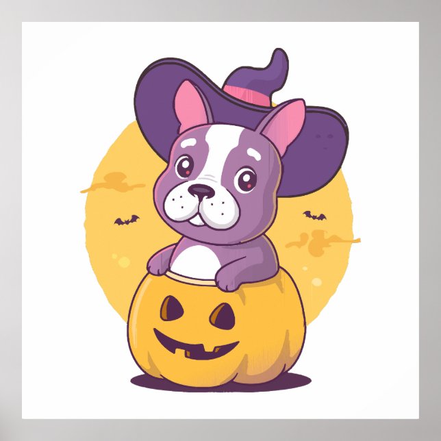 Affiche Frenchie Halloween (Devant)