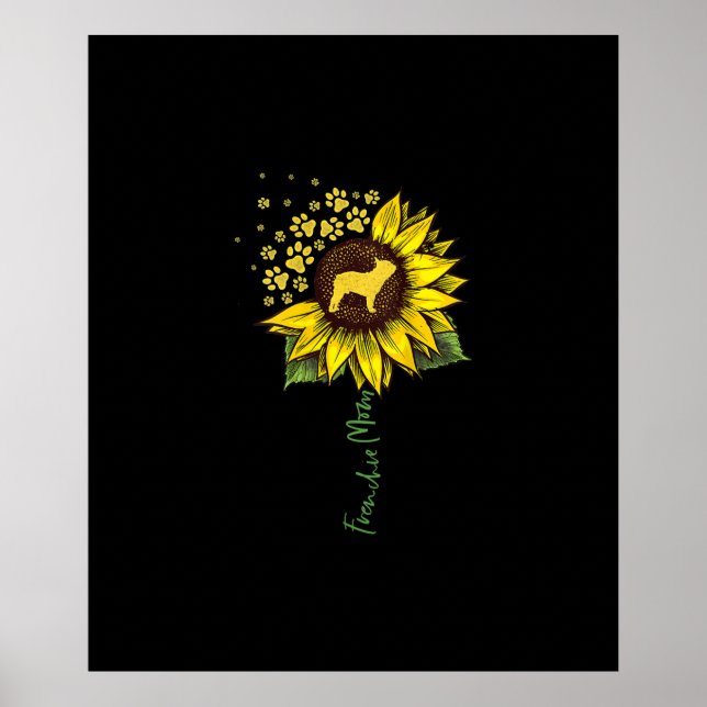 Affiche Frenchie Mom Sunflower French Bulldog Lover Cadeau (Devant)