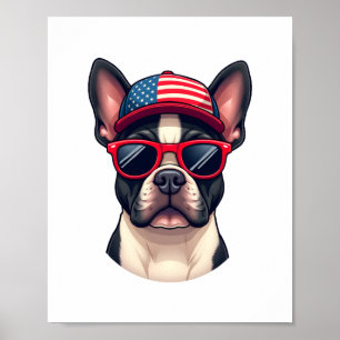 Affiche Frenchie portant les couleurs des États-Unis (4)