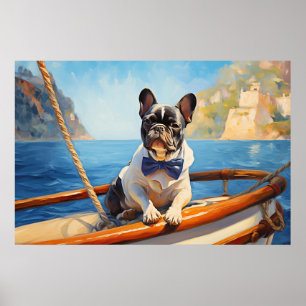 Affiche Frenchie sur le bateau