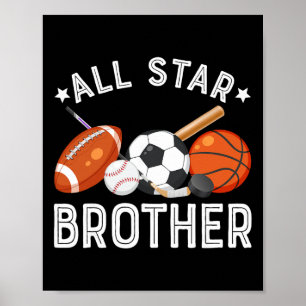 Affiche Frère All Star du garçon d'anniversaire Sketll Soc