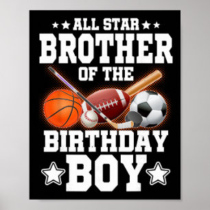 Affiche Frère All Star du garçon d'anniversaire Sketll Soc
