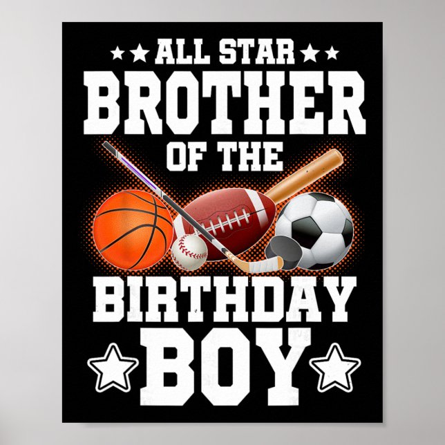 Affiche Frère All Star du garçon d'anniversaire Sketll Soc (Devant)