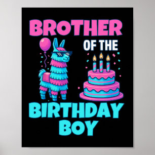 Affiche Frère Anniversaire Garçon Lama Pinata Fête Familia