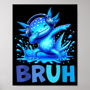 Affiche Frère Axolotl Dabbing Drôle Gamer Enfants Garçons