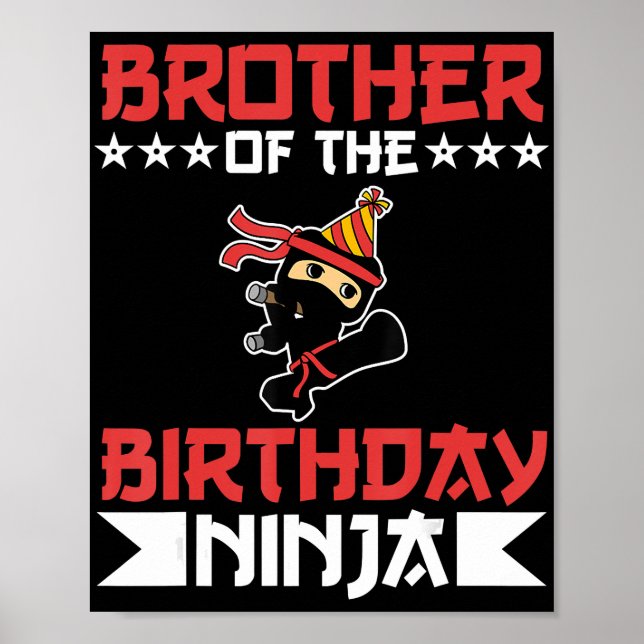 Affiche Frère D'Anniversaire Ninja Fight Taekwondo Cadeau (Devant)
