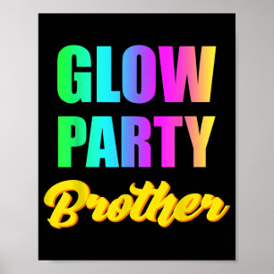 Affiche Frère de la Fête Lumineuse Retro 80s Anniversaire 