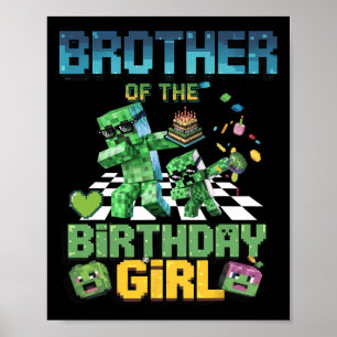Affiche Frère de la fille d'anniversaire drôle de jeu vidé