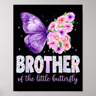 Affiche Frère de la petite fille papillon 1er anniversaire
