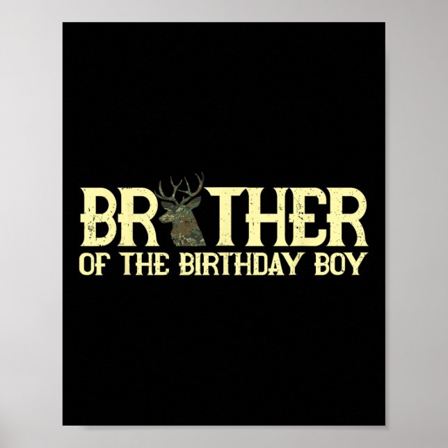 Affiche Frère De L'Anniversaire Boy Deer Hunter Camouflage (Devant)