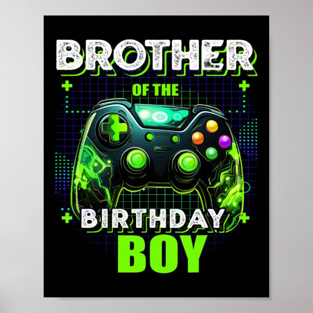 Affiche Frère De L'Anniversaire Garçon Correspondant Vidéo (Devant)