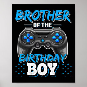 Affiche Frère De L'Anniversaire Garçon Matching Vidéo Jeu 