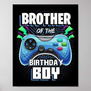 Affiche Frère De L'Anniversaire Garçon Matching Vidéo Jeu