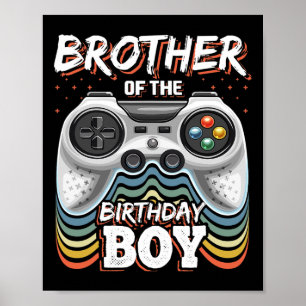 Affiche Frère De L'Anniversaire Garçon Matching Vidéo Jeu 