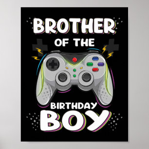 Affiche Frère De L'Anniversaire Joueur Vidéo Correspondant
