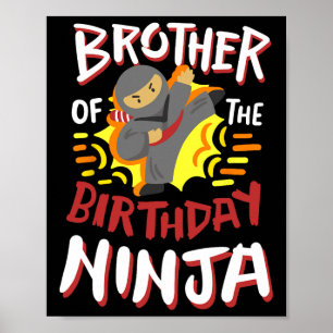 Affiche Frère De L'Anniversaire Ninja Karate Enfants Anniv