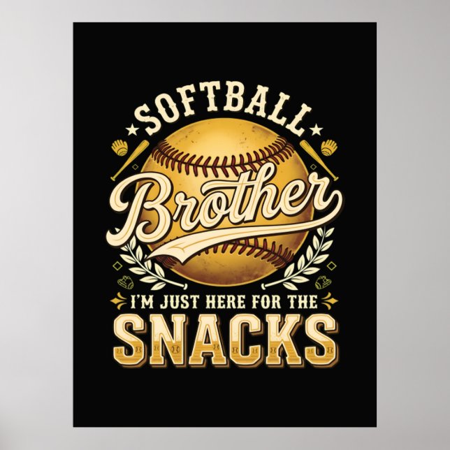 Affiche Frère de softball drôle Snacks Sports (Devant)