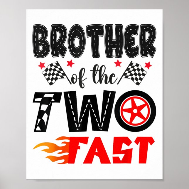 Affiche Frère Des Deux Rapides 2E Anniversaire Boy Racing  (Devant)