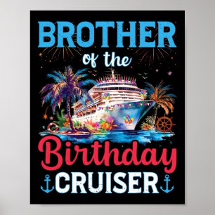 Affiche Frère du bateau de croisière d'anniversaire Funny