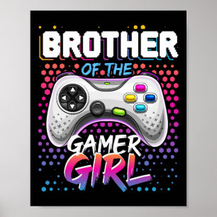 Affiche Frère Du Gamer Girl Matching Vidéo Jeu Birt
