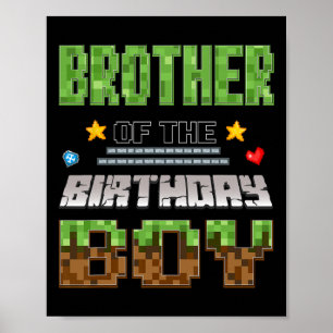 Affiche Frère du garçon de la fête d'anniversaire Joueur d