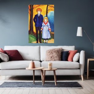 Affiche Frère et soeur dans la forêt Art AI