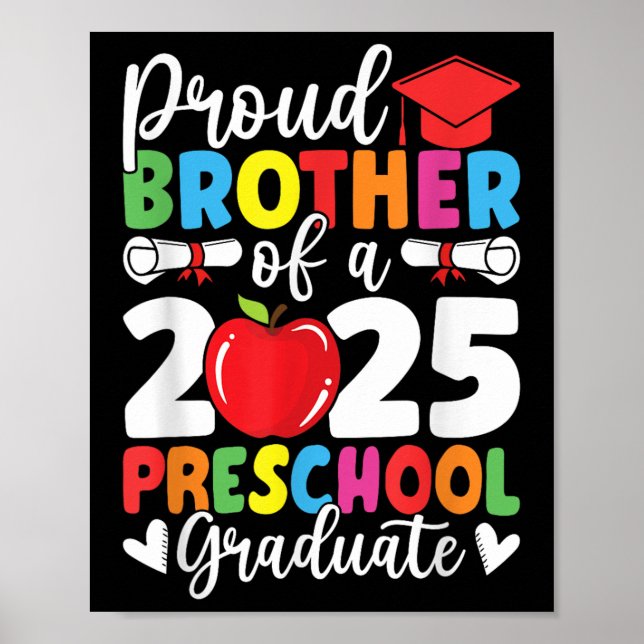 Affiche Frère fier de la promotion 2025 Diplômé de la mate (Devant)