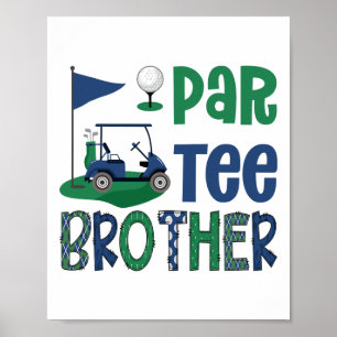 Affiche Frère golfeur fête d'anniversaire famille M