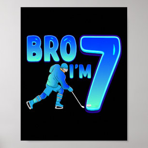 Affiche Frère, j'ai 7 ans, amateur de hockey sur glace, fê