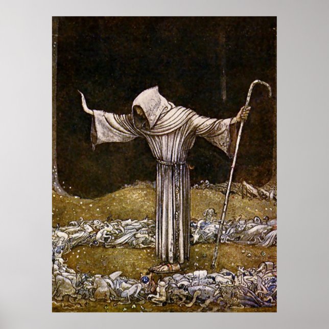 Affiche “Frère Martin” Aquarelle de John Bauer (Devant)