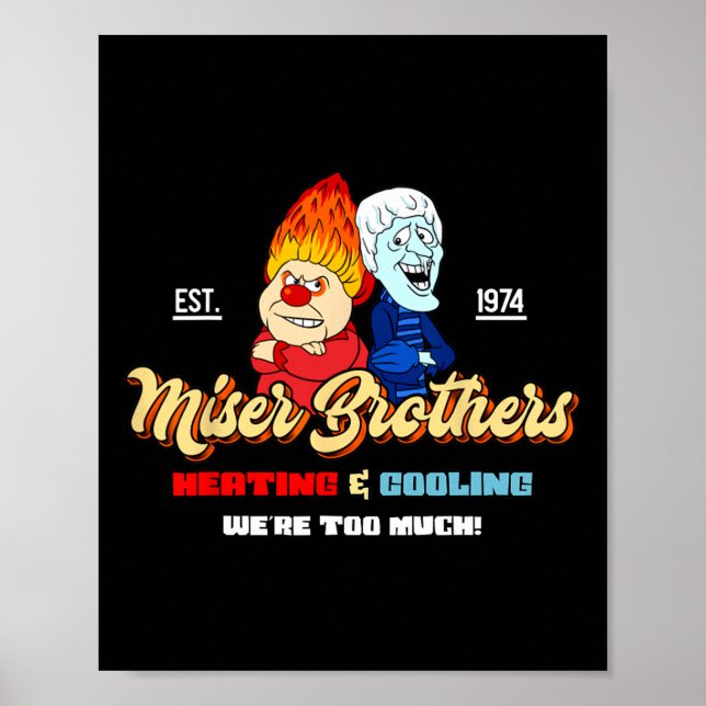 Affiche Frères de chauffage et de climatisation Noël Rétro (Devant)